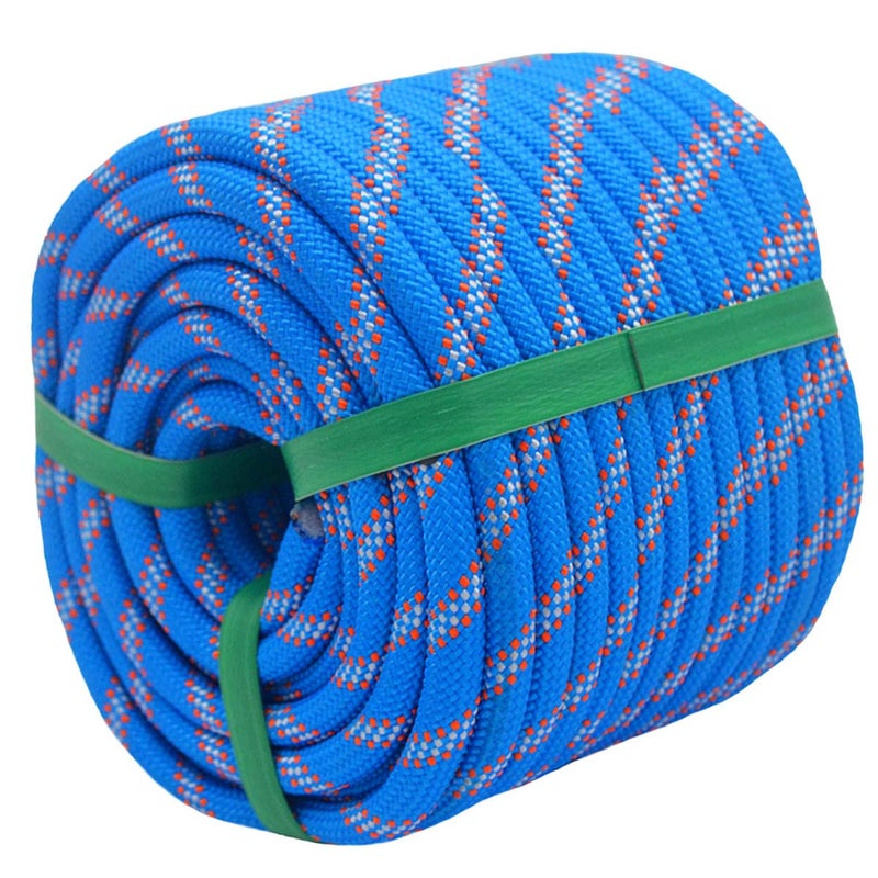 YUZENET Braided Polyester Arborist Rope (3/8 inch X 100 feet) High Strength Bull Rope for Tree Work Truck Securing Camping Swing, Blue - Image 2